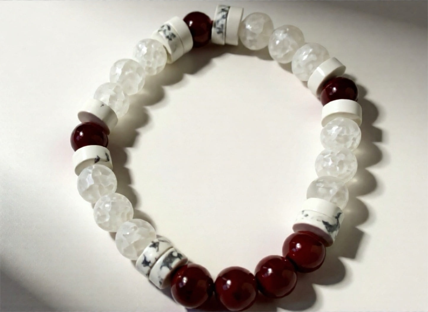 Cranberries & Snowflakes 8mm Bracelet