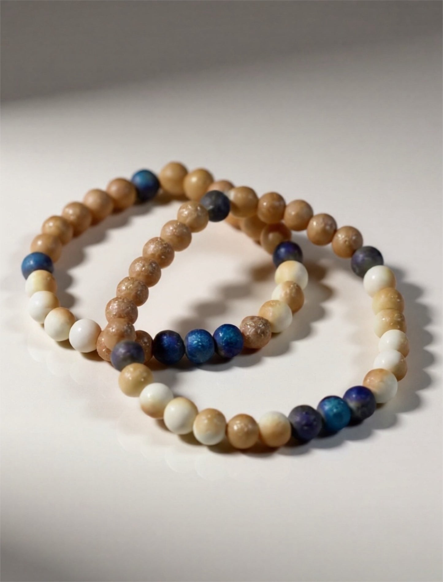 8mm 'Beach Theme' Glass Bead Bracelet