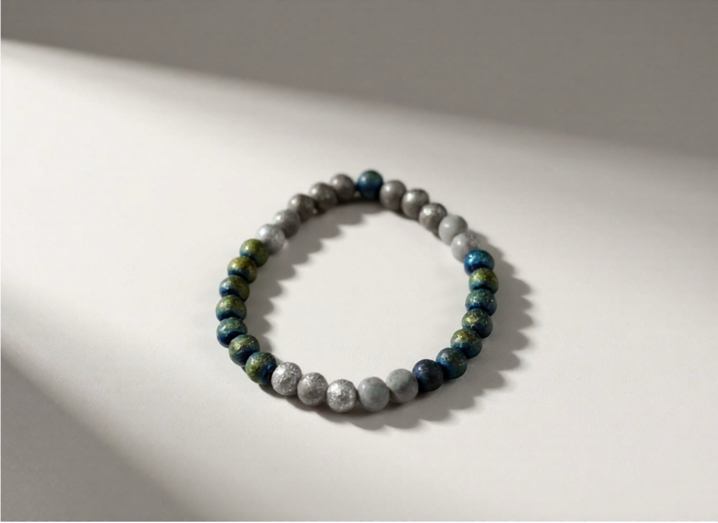8mm Celestial Glass Bead Bracelet