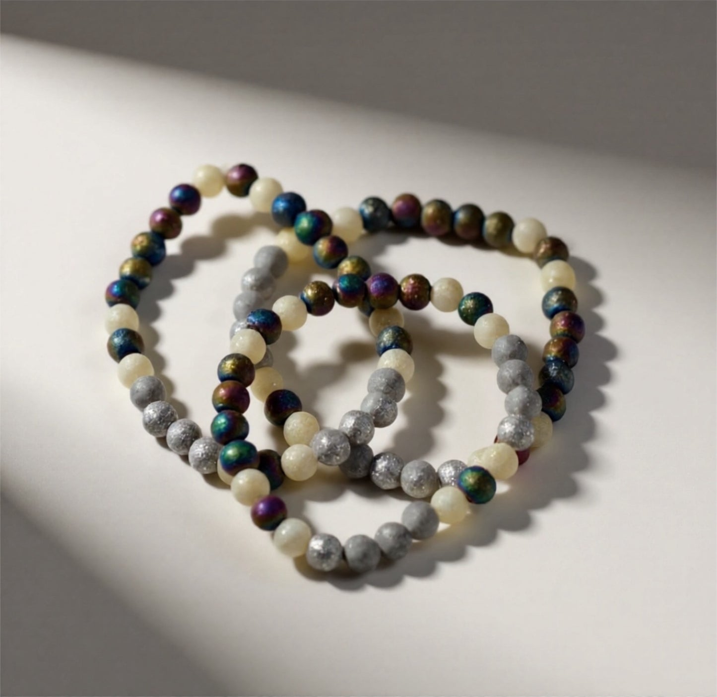 8mm Alien Encounter Glass Bead Bracelet