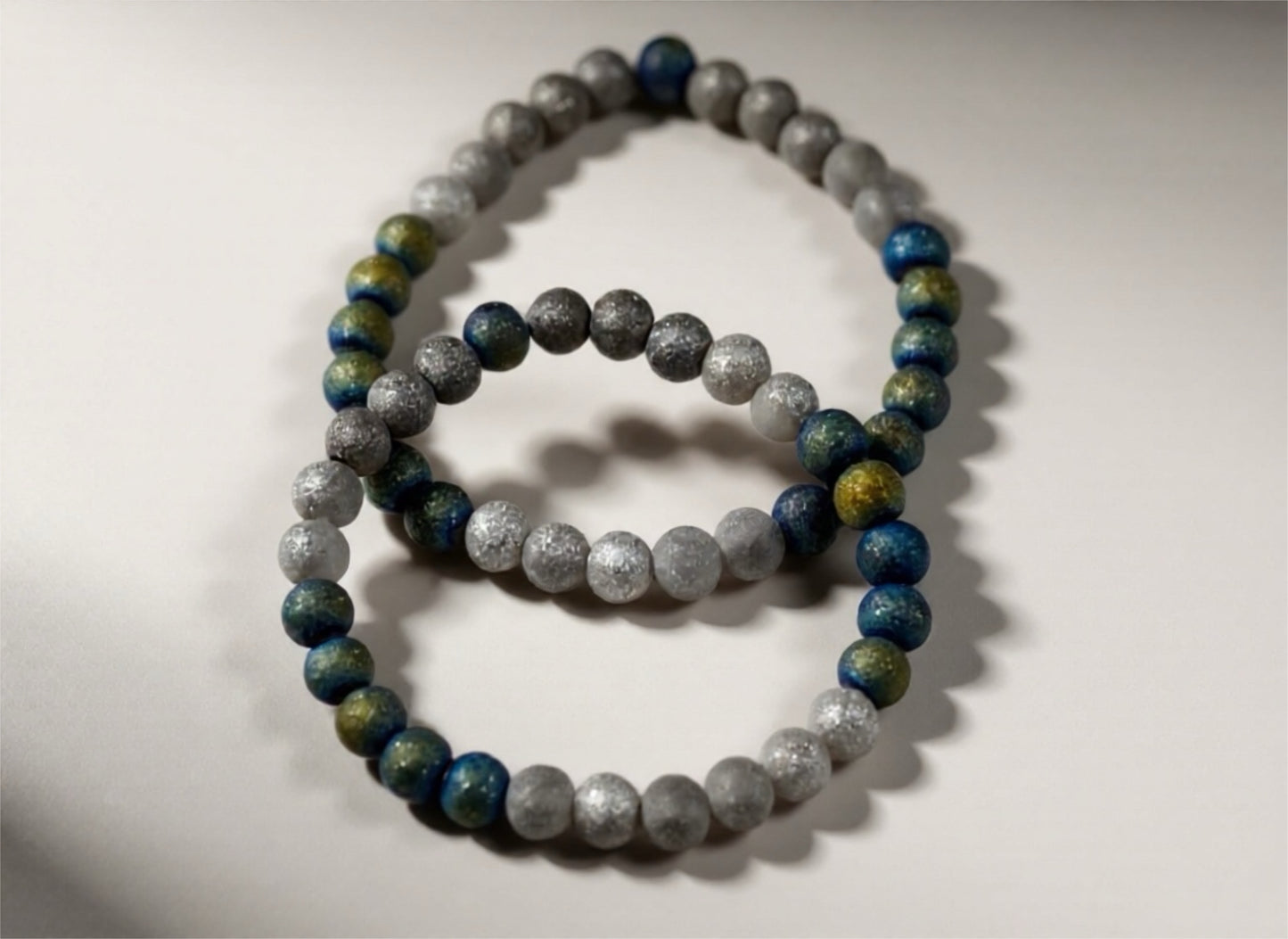 8mm Celestial Glass Bead Bracelet