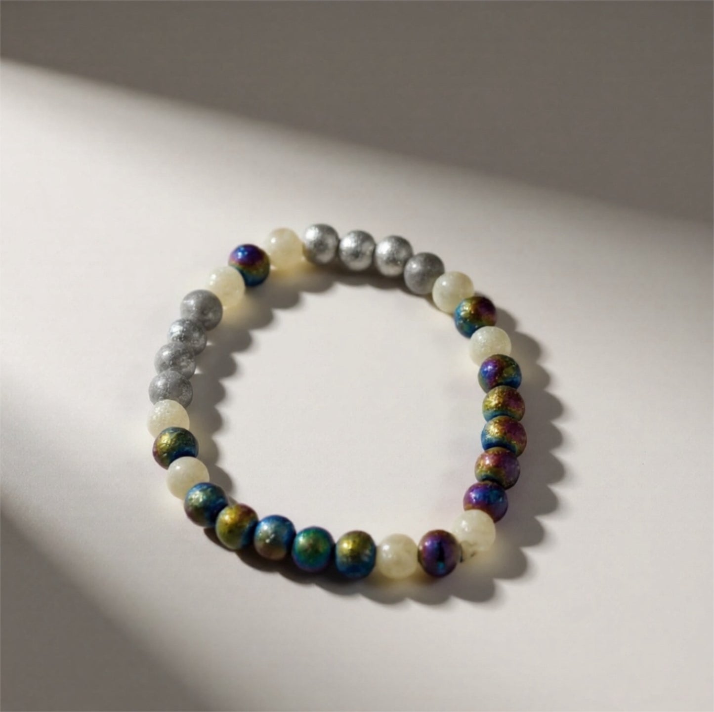 8mm Alien Encounter Glass Bead Bracelet