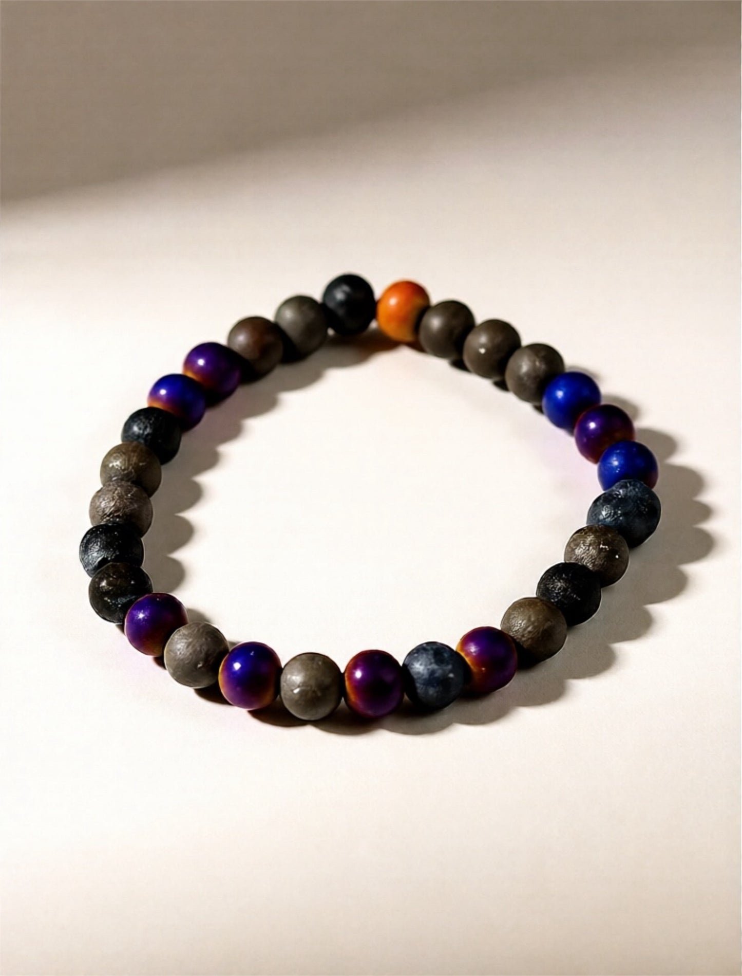 8mm 'Moon Rock' Glass Bead Bracelet