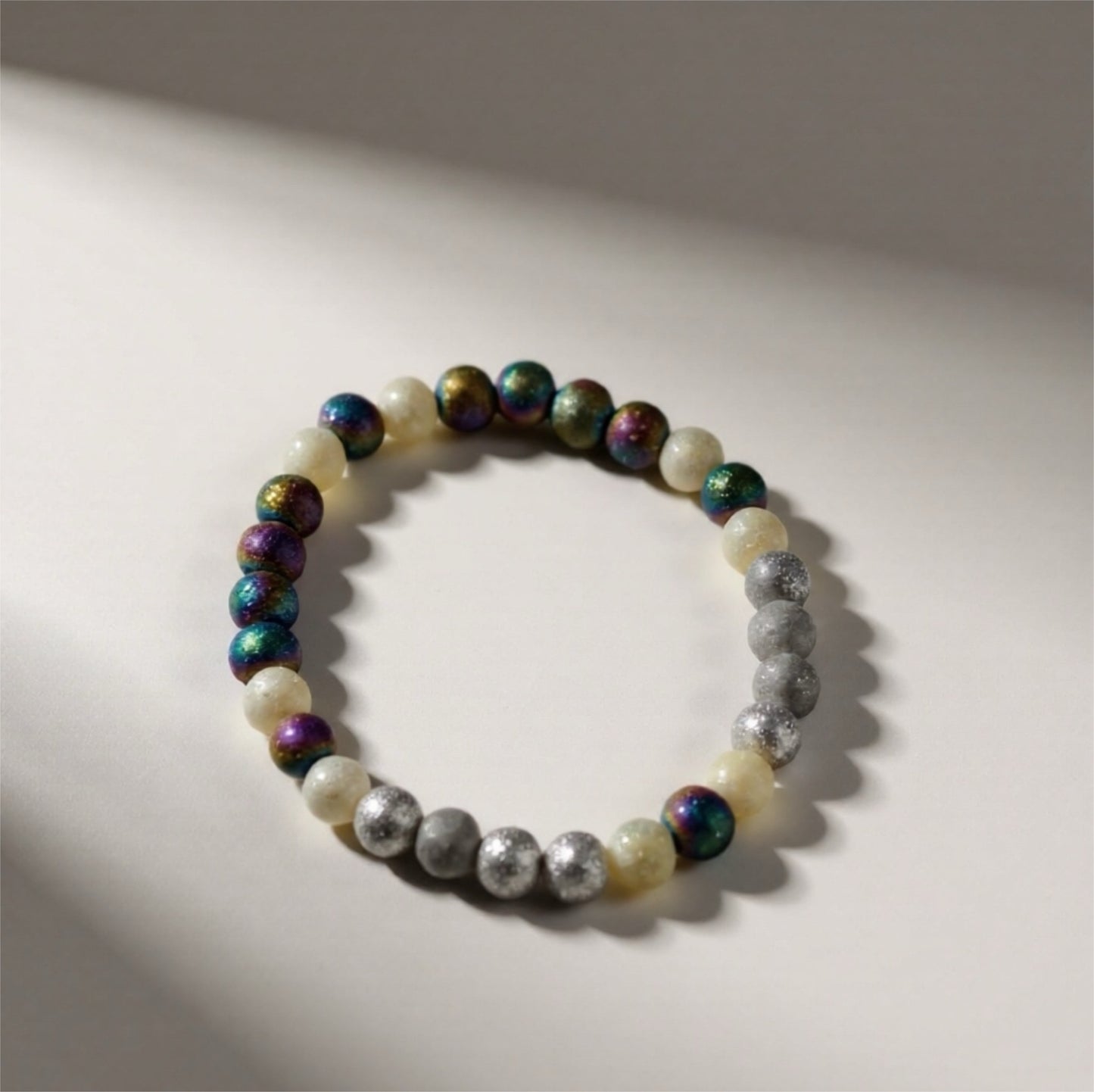 8mm Alien Encounter Glass Bead Bracelet