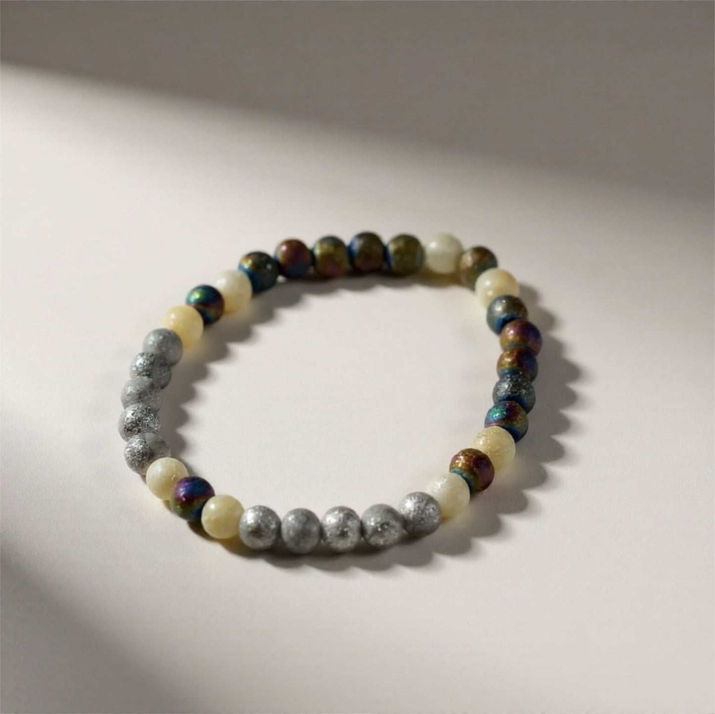 8mm Alien Encounter Glass Bead Bracelet