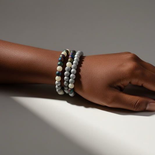 8mm Alien Encounter Glass Bead Bracelet