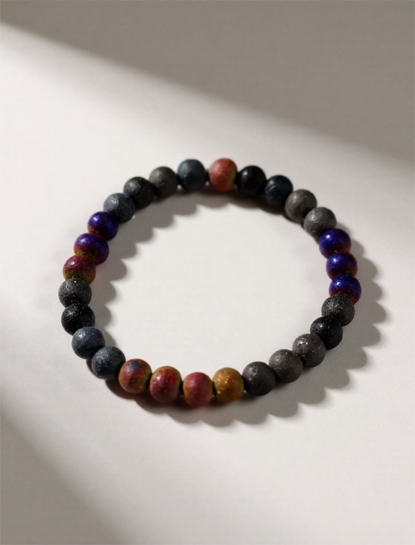 8mm 'Moon Rock' Glass Bead Bracelet