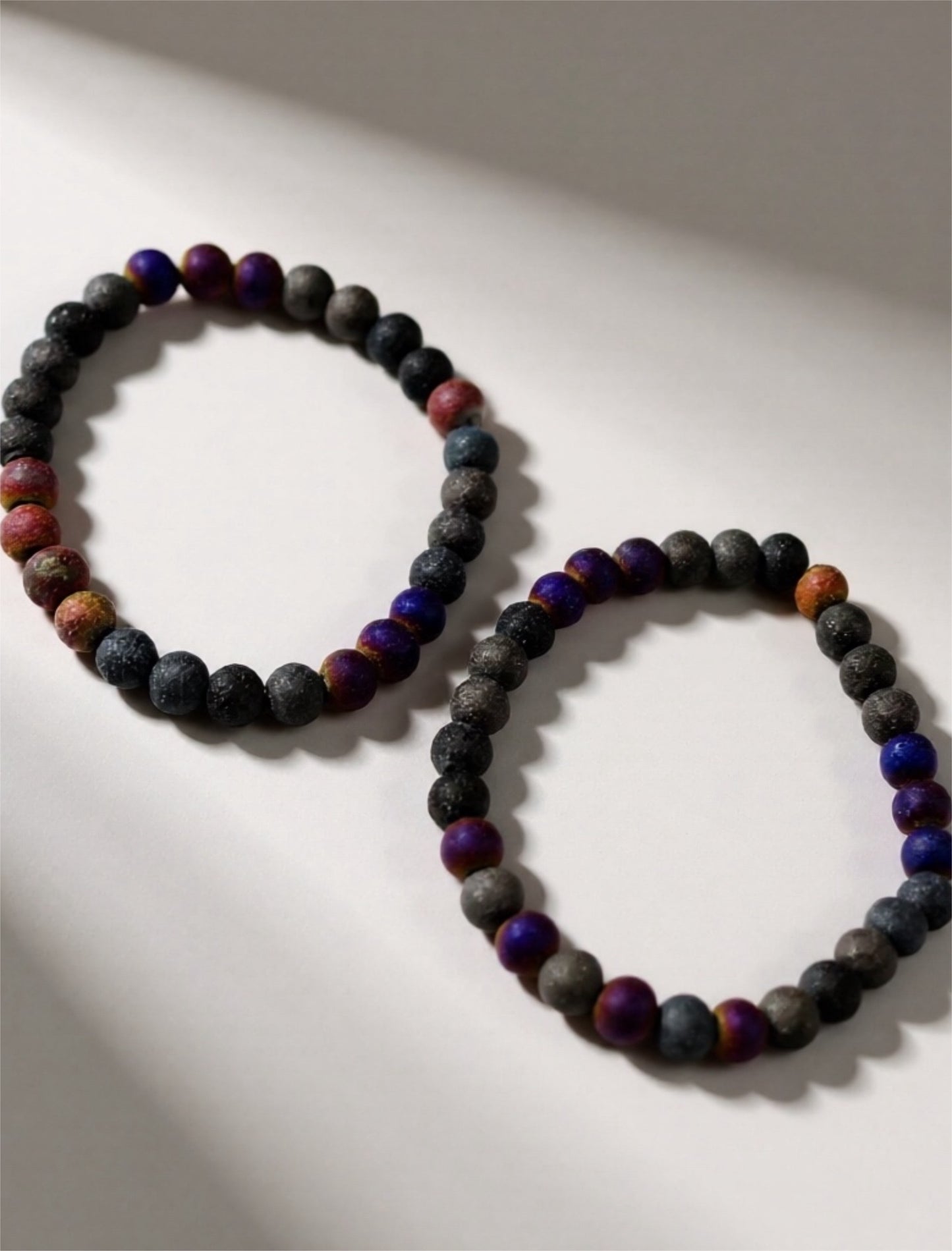 8mm 'Moon Rock' Glass Bead Bracelet