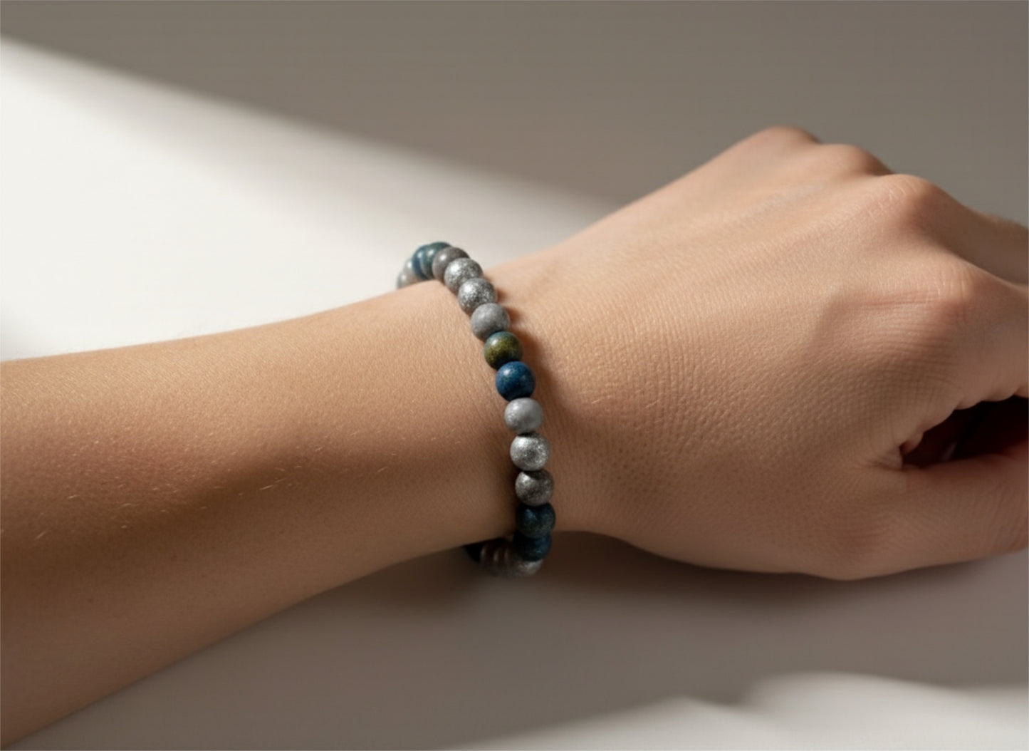 8mm Celestial Glass Bead Bracelet