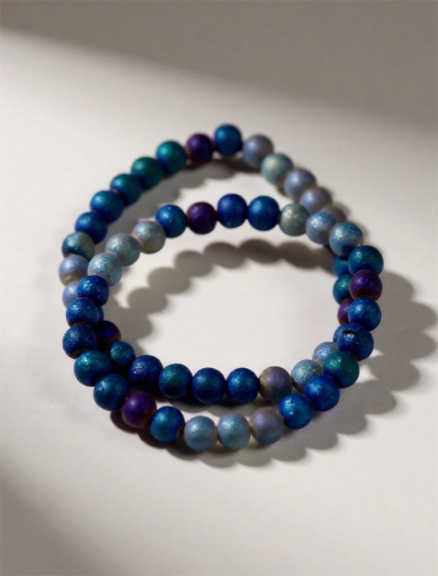 8mm Pixie Dust Glass Bead Bracelet