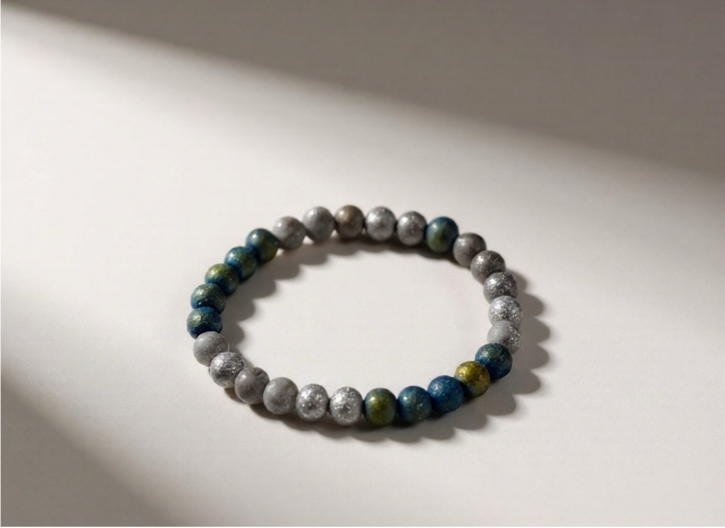 8mm Celestial Glass Bead Bracelet