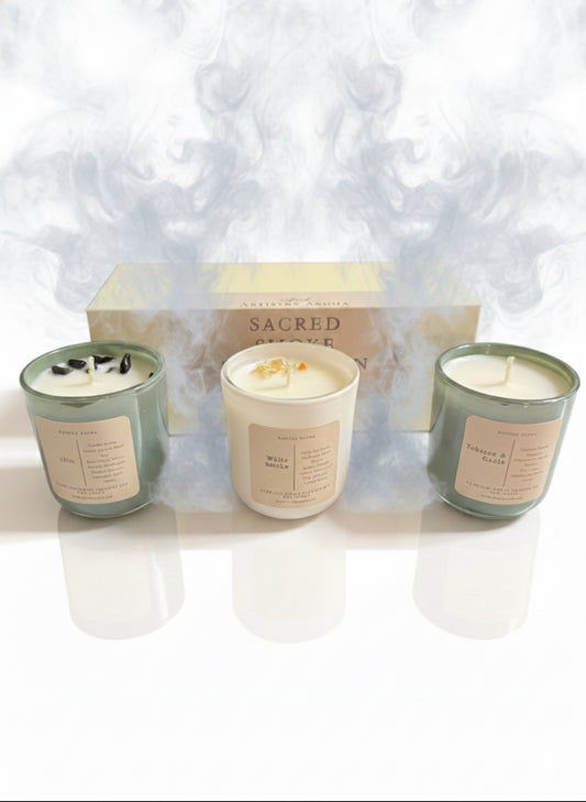 Sacred Smoking Trio – Smoky & Earthy Coconut Soy Candle Set